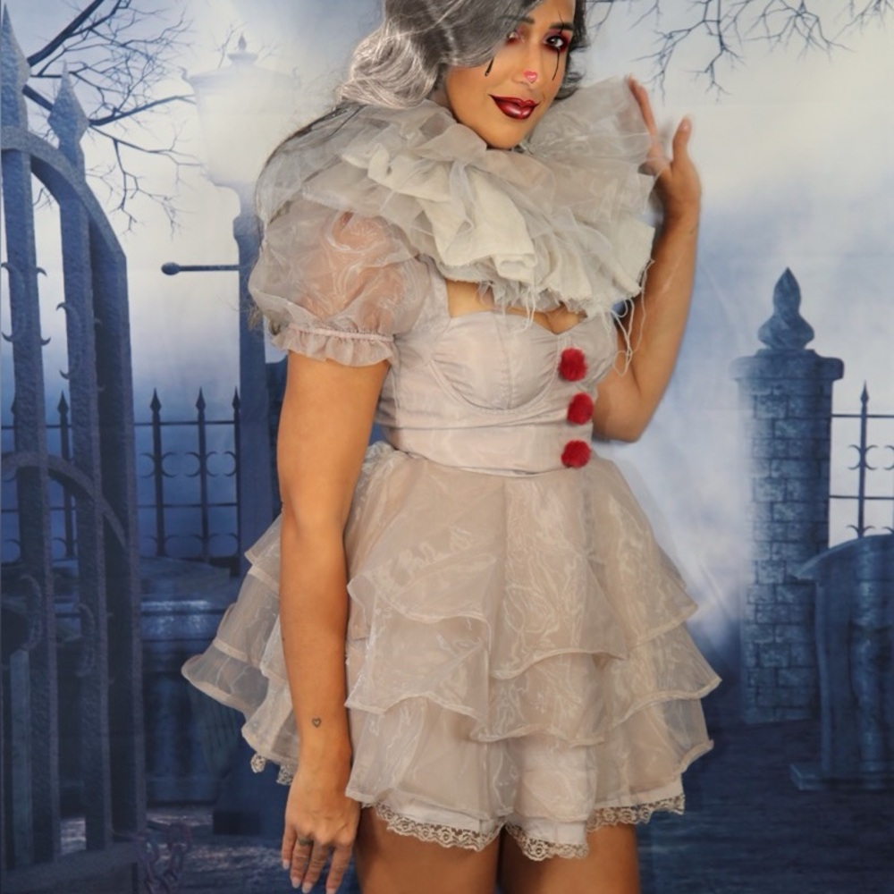 Ruffled It Pennywise Clown Costume Dress